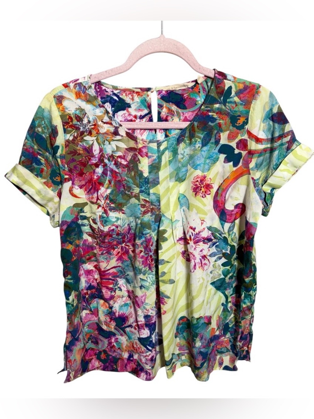 Soft Surroundings Floral Short Sleeve Top